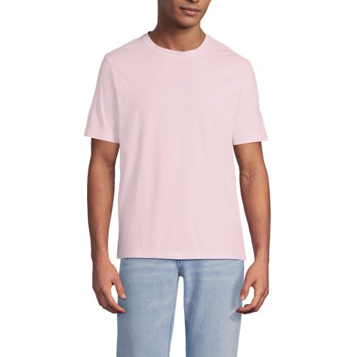  Lands' End Supima Kurzarm-shirt Mit Rundhalsausschnitt, Herren, Größe:48-50 Regular, Pink, Baumwolle, By Lands' End 