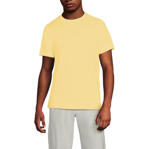  Lands' End Supima Kurzarm-shirt Mit Rundhalsausschnitt, Herren, Größe:44-46 Regular, Gelb, Baumwolle, By Lands' End 