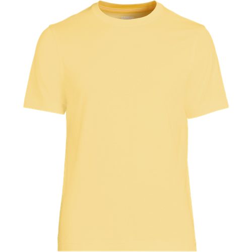  Lands' End Supima Kurzarm-shirt Mit Rundhalsausschnitt, Herren, Größe:44-46 Regular, Gelb, Baumwolle, By Lands' End 