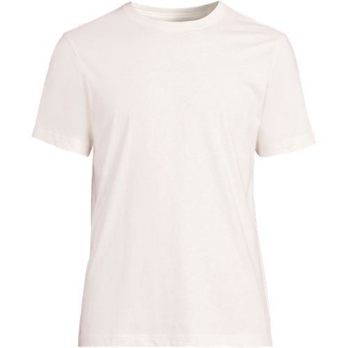 Supima Crew Neck T-Shirt, Men, size: XL, regular, Ivory, Cotton, by Lands' End