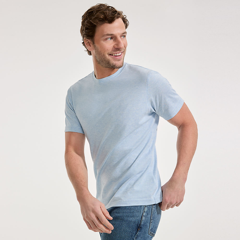 Supima Crew Neck T-Shirt, Men, size: M, regular, Blue, Cotton, by Lands' End