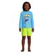 Boys Long Sleeve Mock Neck Graphic UPF 50 Swim Rash Guard, alternative image