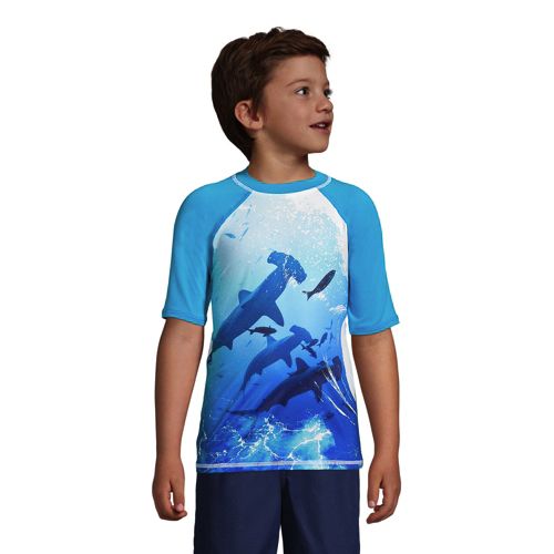 Speedo Boy's Graphic Shark Short Sleeve Swim Shirt - Ly Sports