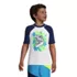 Boys Short Sleeve Crew Neck Graphic UPF 50 Swim Rash Guard, Front