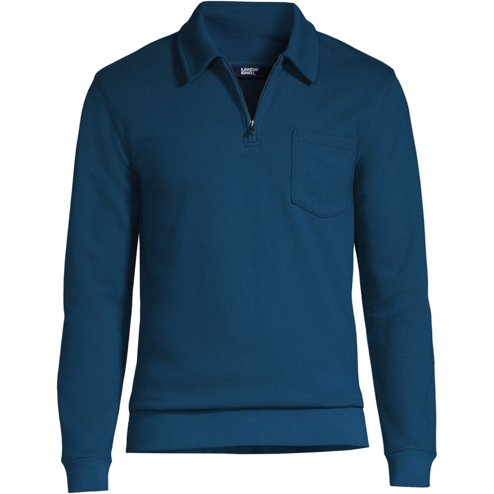 Men's Ventilate Relaxation PoloShirt Pure Color Lapel Zipper Men's