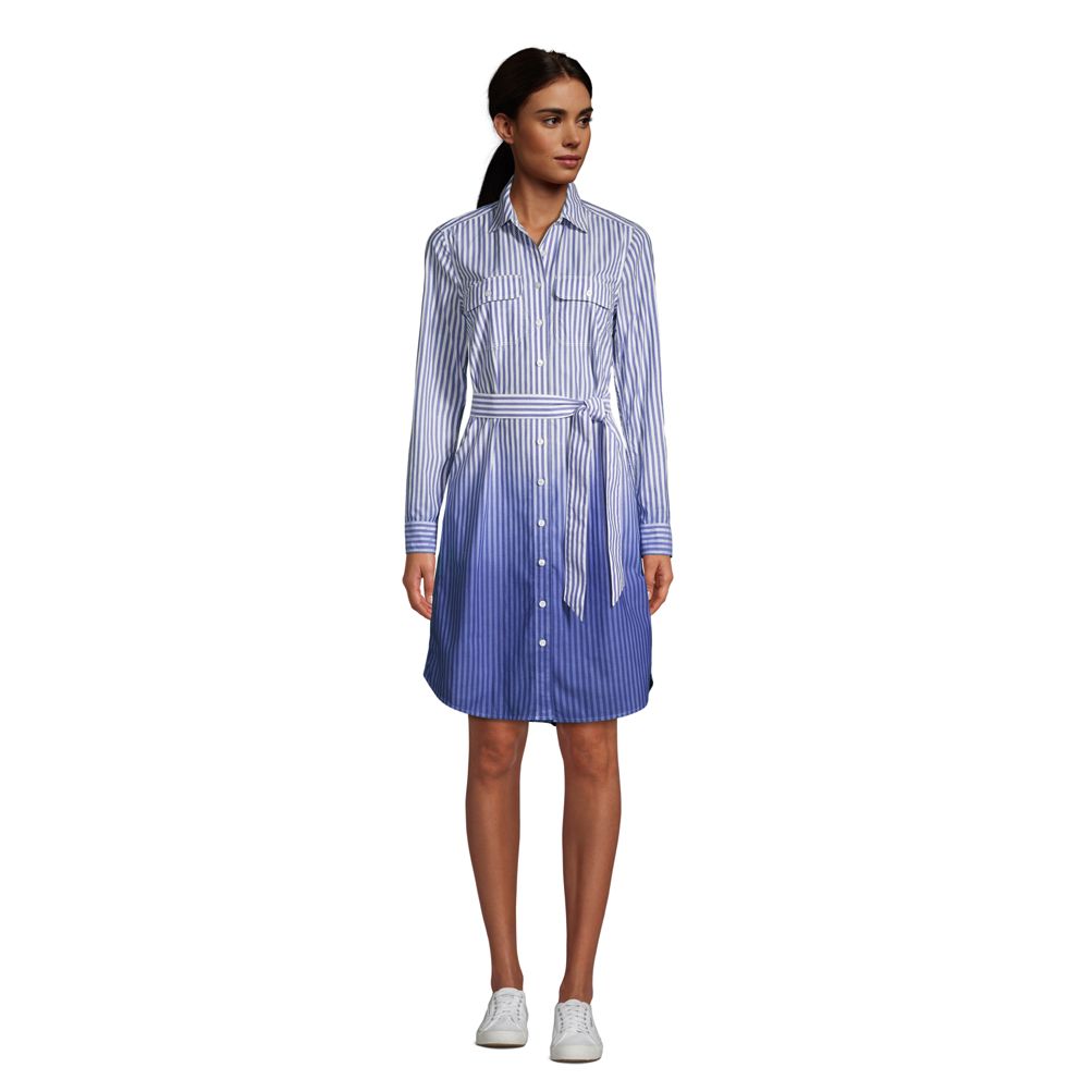 Women's Cotton Poplin Button Front Shirt Dress