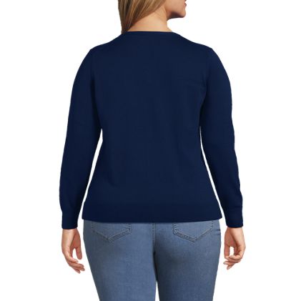 Women's Plus Size Fine Gauge Cotton Cardigan Sweater - image 2