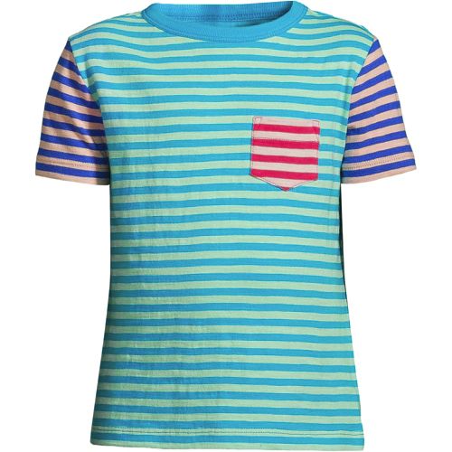Gemustertes Kurzarm-Shirt mit Slub-Struktur für Jungen
