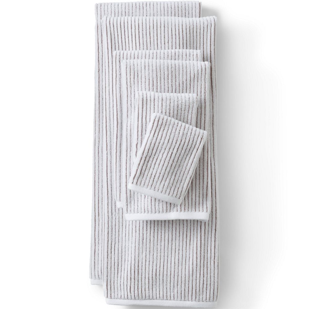 Premium Supima Cotton Textured Stripe 6-Piece Towel Set