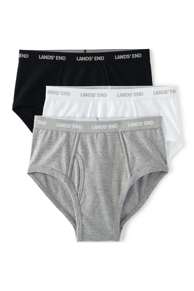 Men's Knit Briefs 3 Pack - Lands' End - White - XL