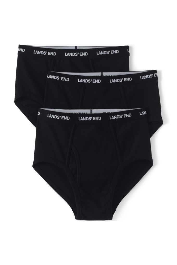 Men's Knit Briefs 3 Pack - Lands' End - Black - M
