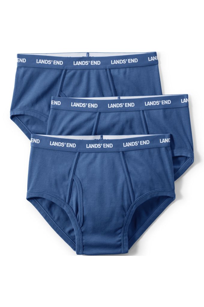 Men's Knit Briefs 3 Pack - Lands' End - Blue - M