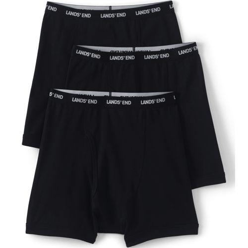 Cotton Jersey Boxer Shorts, 3 Pack, Men, size: M, regular, Black, Cotton, by Lands' End