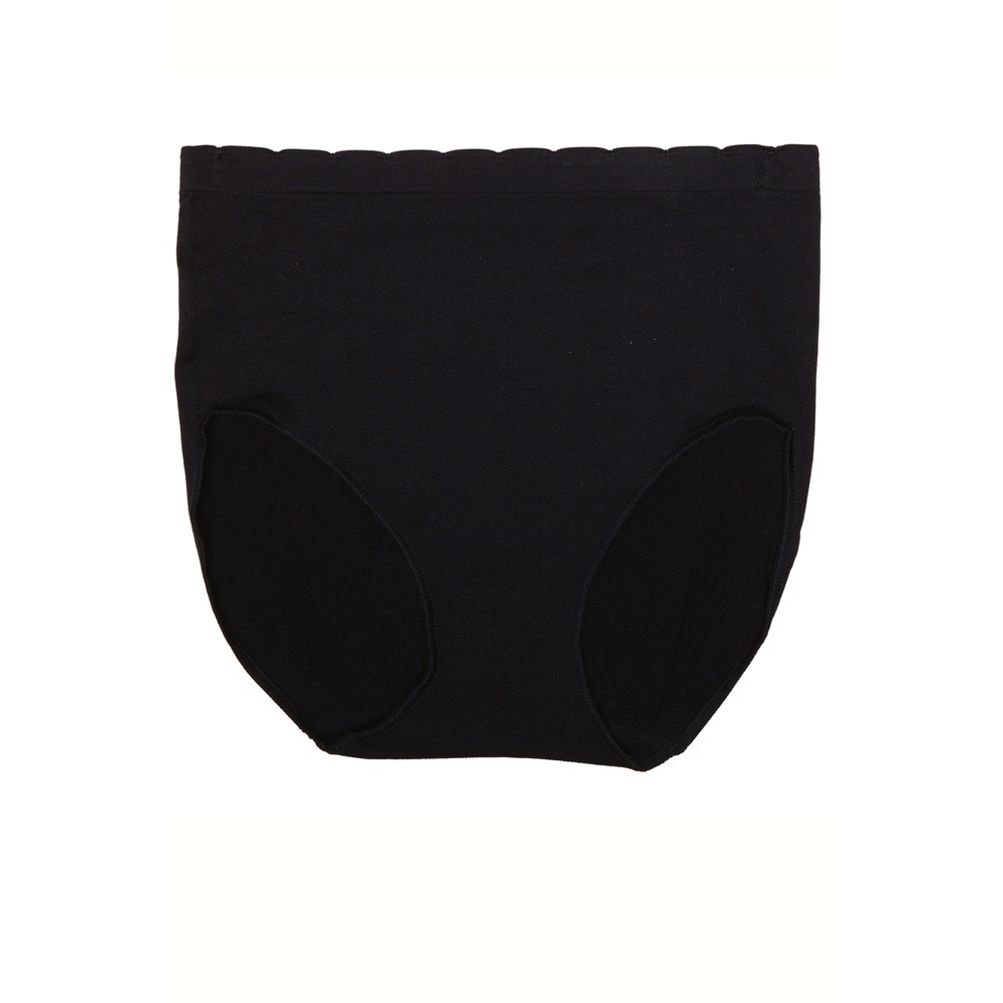 4-Pack Women's Black Cotton Stretch Underwear Ladies Mid-high Waisted  Briefs Panties Regular & Plus Size 