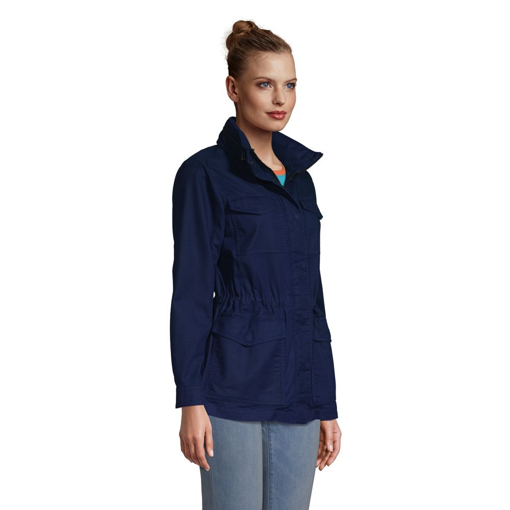 Shop Ladies Cotton Jacket FS Navy at Woollen Wear