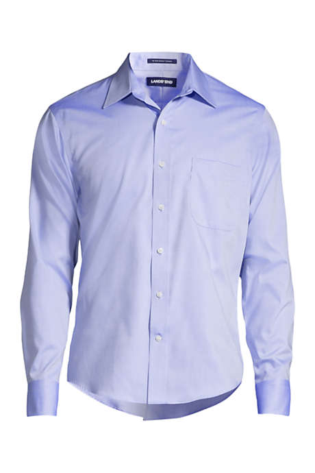 Men's Untucked Tailored Fit Straight Collar No Iron Pinpoint Shirt