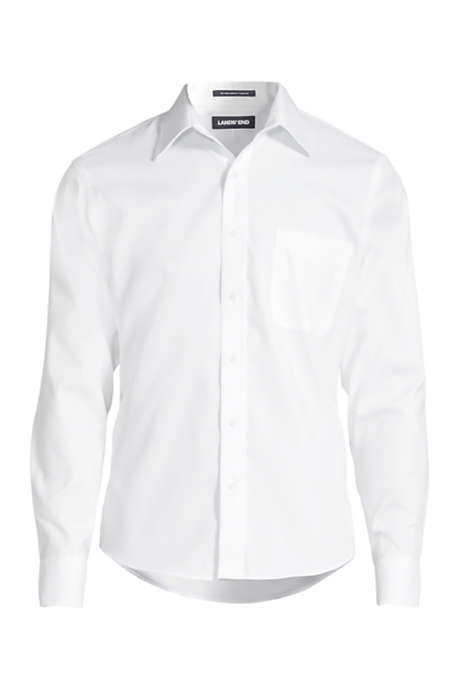 Men's Untucked Traditional Fit Straight Collar No Iron Pinpoint Shirt