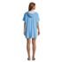 Women's Terry V-neck Short Sleeve Hooded Swim Cover-up Dress with Pocket, Back