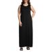 Women's Plus Size Cotton Jersey Sleeveless Swim Cover-up Maxi Dress, Front