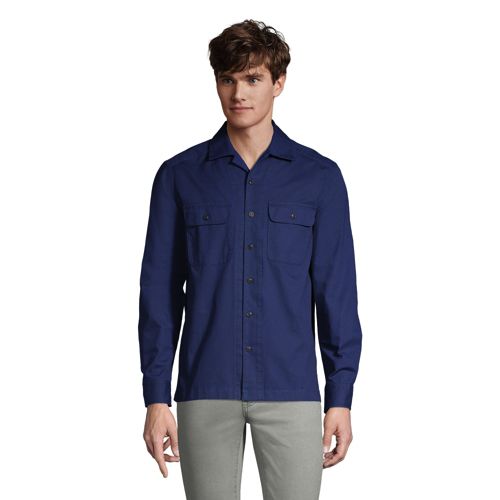 Chemise Col Camp Manches Longues, Homme Stature Standard