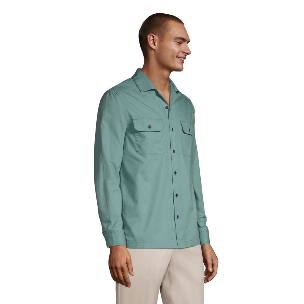 men's long sleeve camp collar shirt