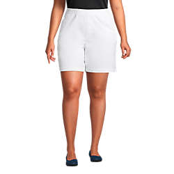 Lands’ End Ladies Size 14 Mid Rise Roll Cuff White Tummy Control Shorts Nwts 