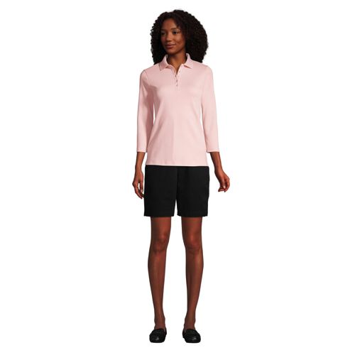 Women's Mid Rise Elastic Waist Pull On 10" Chino Bermuda Shorts - image 5