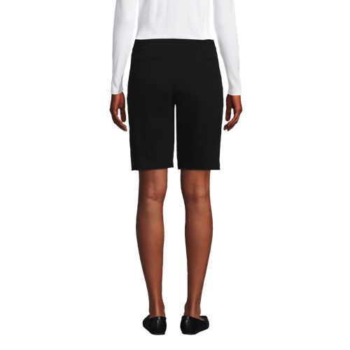 Women's Mid Rise Elastic Waist Pull On 10" Chino Bermuda Shorts - image 2