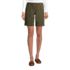 Women's Mid Rise Elastic Waist Pull On 10" Chino Bermuda Shorts, Front