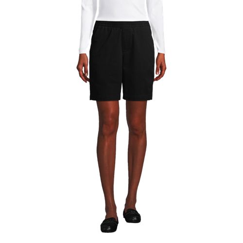 Women's Mid Rise Elastic Waist Pull On 10" Chino Bermuda Shorts - image 3