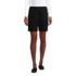 Women's Petite Mid Rise Elastic Waist Pull On 10" Chino Bermuda Shorts, Front