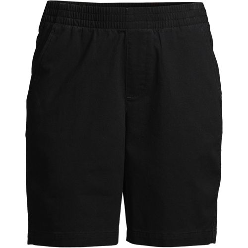 Plus Size Black Shorts Elastic Waist Cotton Half Pant for Man Stretchable