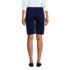 Women's Petite Mid Rise Elastic Waist Pull On 12 inch Chino Bermuda Shorts, Back