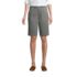 Women's Petite Mid Rise Elastic Waist Pull On 12 inch Chino Bermuda Shorts, Front