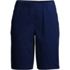 Women's Petite Mid Rise Elastic Waist Pull On 12 inch Chino Bermuda Shorts, Front