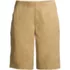 Women's Petite Mid Rise Elastic Waist Pull On 12 inch Chino Bermuda Shorts, Front