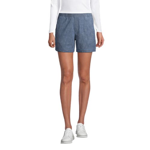 Chino-Shorts mit Dehnbund CHAMBRAY, 18 cm für Damen