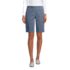 Women's Mid Rise Elastic Waist Pull On 12" Chino Bermuda Shorts, Front