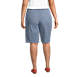 Women's Plus Size Mid Rise Elastic Waist Pull On 12" Chino Bermuda Shorts, Back