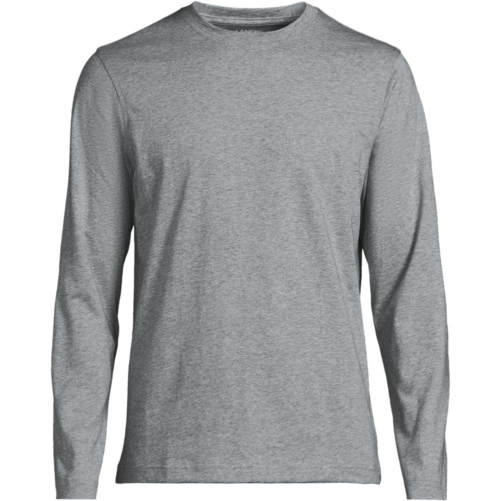 ★COOR★ Supima Cotton Long Sleeve T-Shirt Dark Grey CAA1TS2 Heather Grey Midweight Supima® Long Sleeve Tee