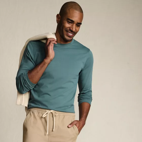 Men's Tall Long Sleeve Cotton Supima Tee - primary