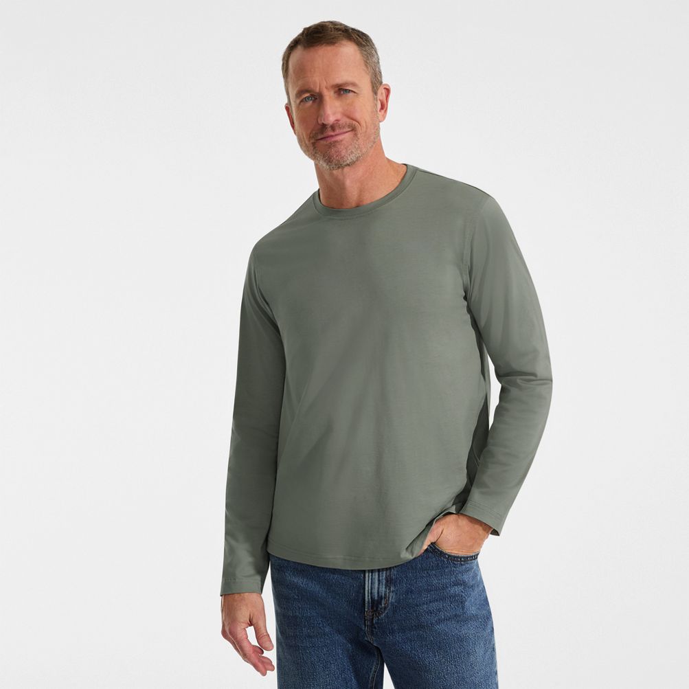 Men's Long Sleeve Cotton Supima Tee | Lands' End