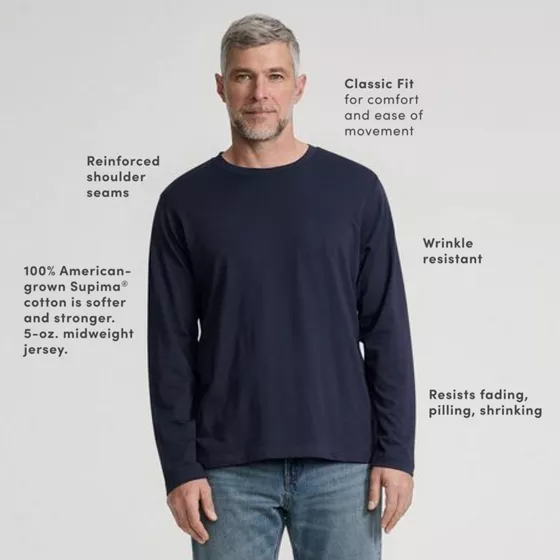 Men's Long Sleeve Cotton Supima Tee - primary