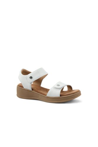 women casual leather comfy wedge sandals