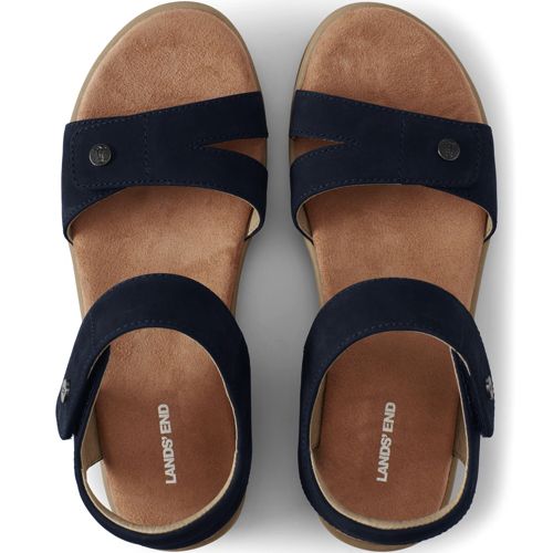 Komfort-Ledersandalen mit Keilabsatz für Damen in weiter Passform image number 1