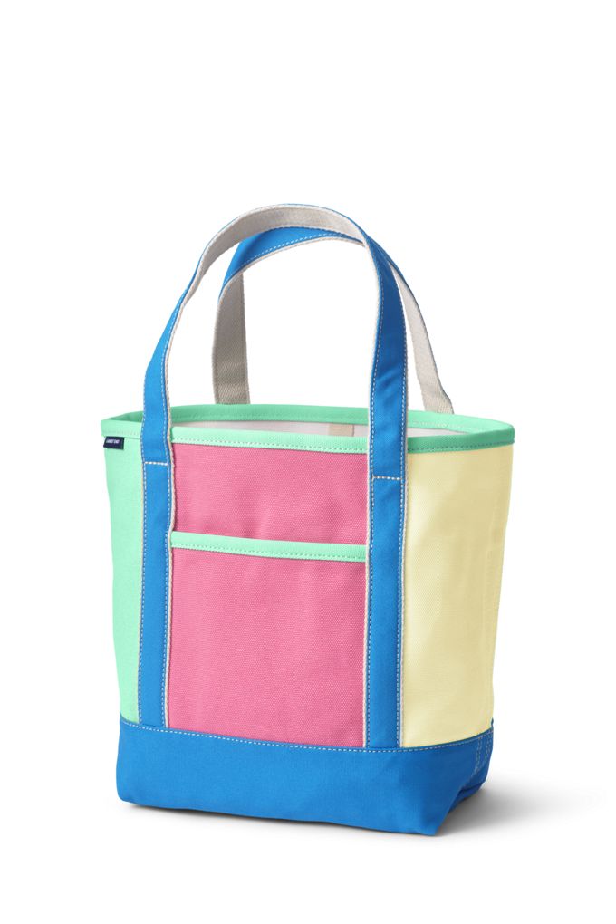 Image of Colorblock Medium Open Top Canvas Tote Bag - Lands' End