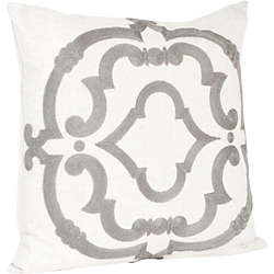 Saro Lifestyle Embroidered Design Decorative Throw Pillow, Front