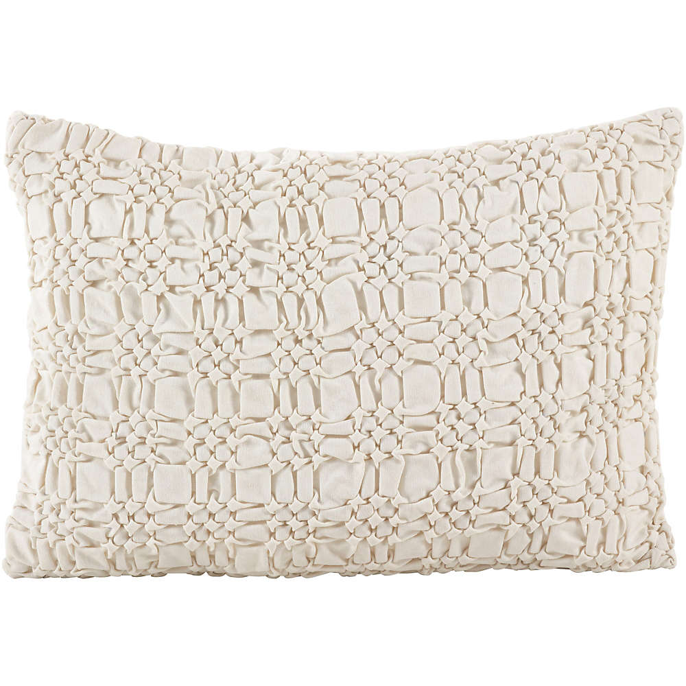 Saro Lifestyle Smocked Design Decorative Throw Pillow, Front