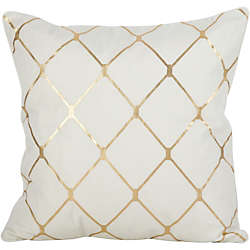 Saro Lifestyle Metallic Diamond Design Decorative Throw Pillow, Front