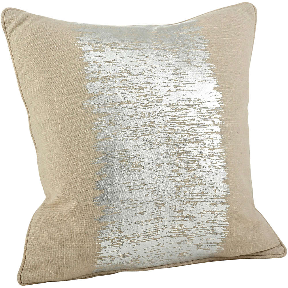 Saro Lifestyle Metallic Banded Print Decorative Throw Pillow, Front